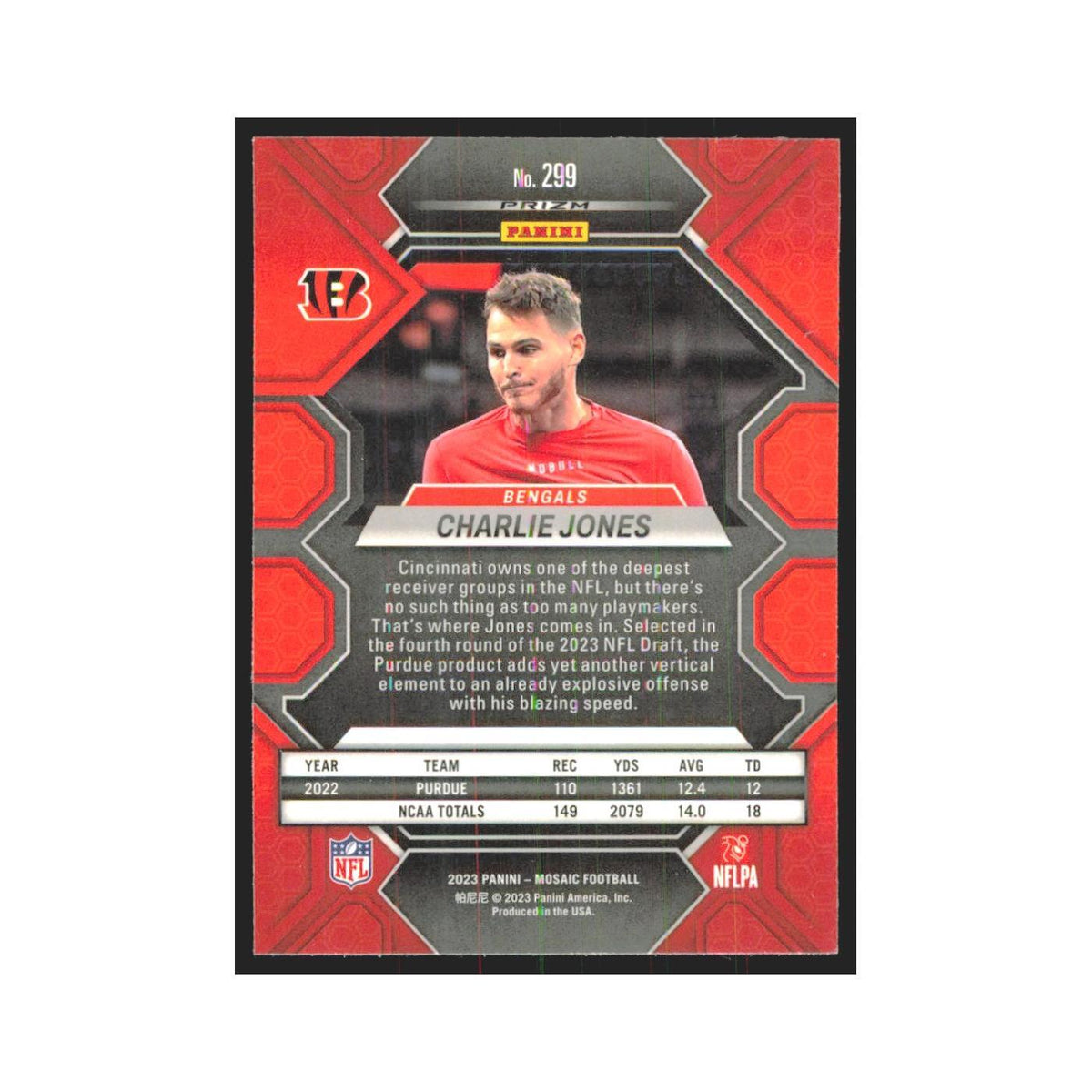 2023 Mosaic Charlie Jones RC Bengals #299