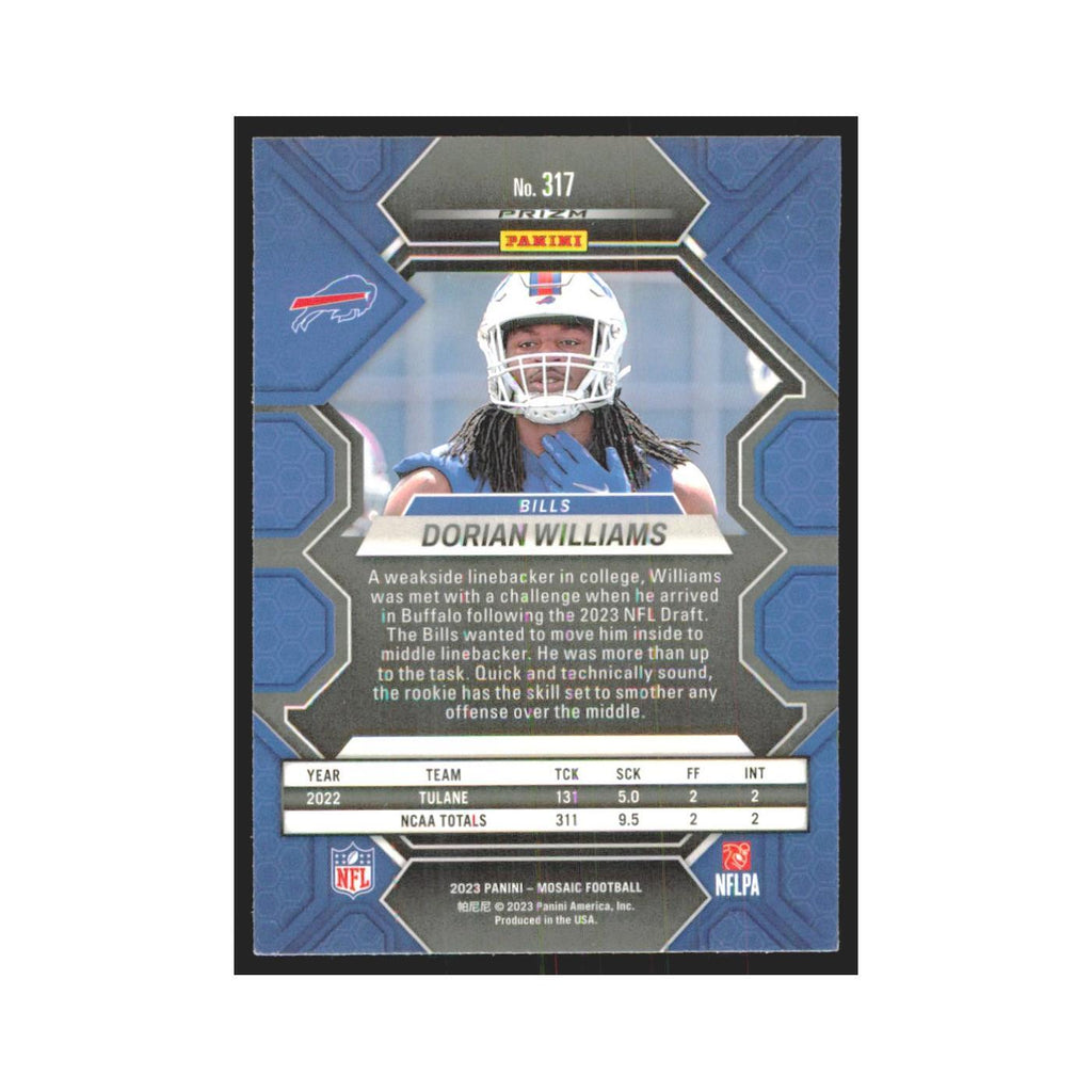 2023 Mosaic Dorian Williams RC Bills #317