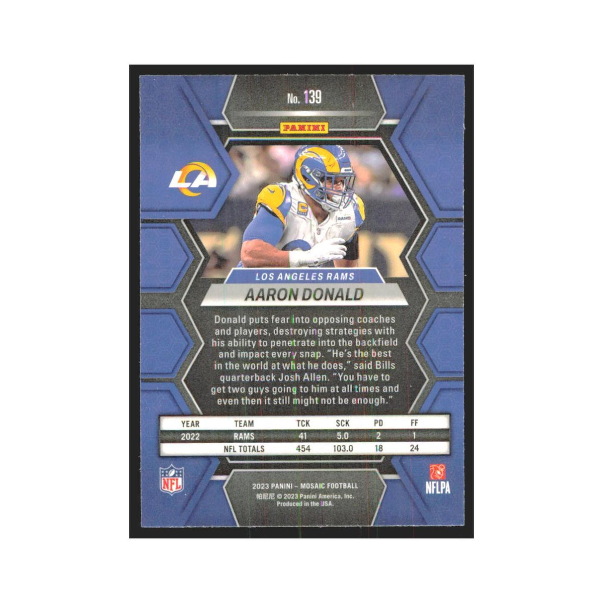 2023 Mosaic Aaron Donald Rams #139
