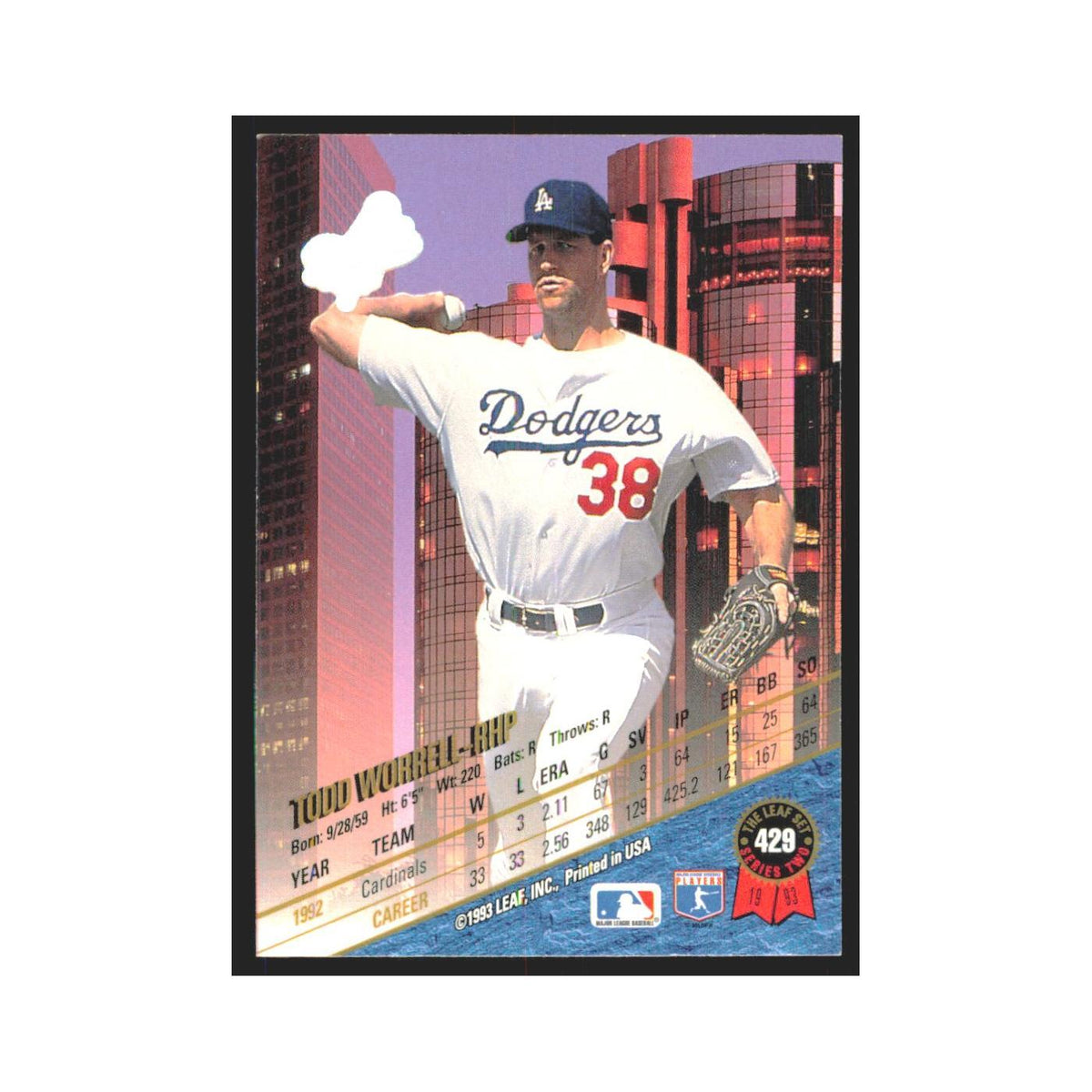 1993 Leaf Todd Worrell Dodgers #429