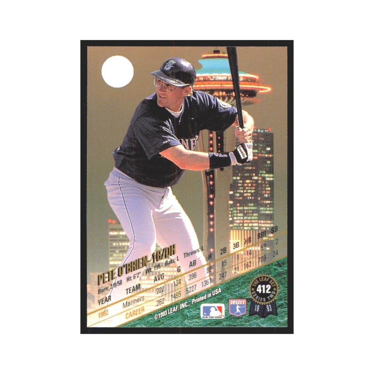 1993 Leaf Pete O'Brien Mariners #412