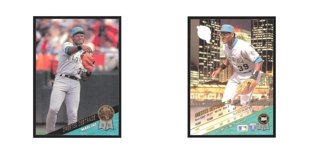 1993 Leaf Orestes Destrade Florida Marlins #304