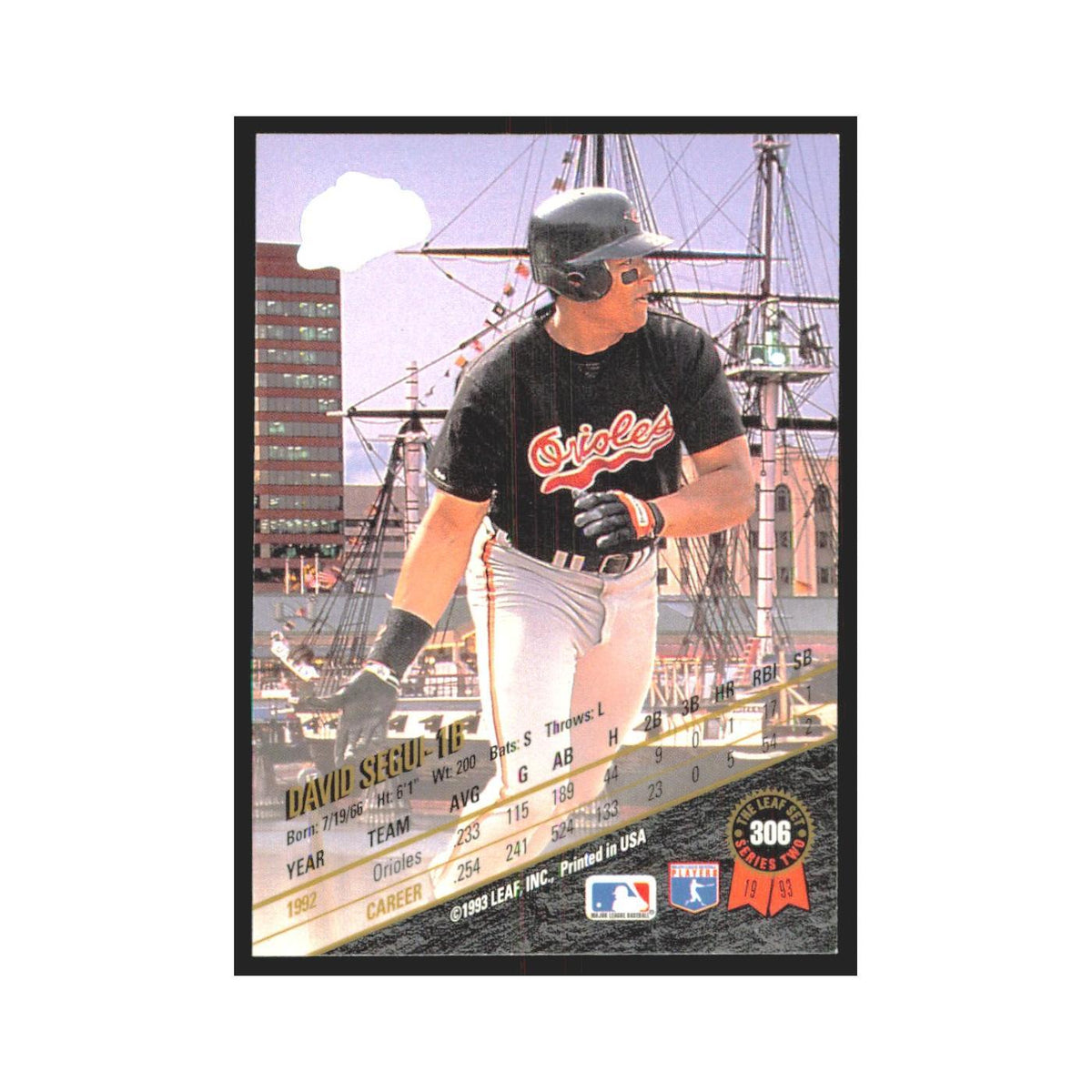 1993 Leaf David Segui Orioles #306