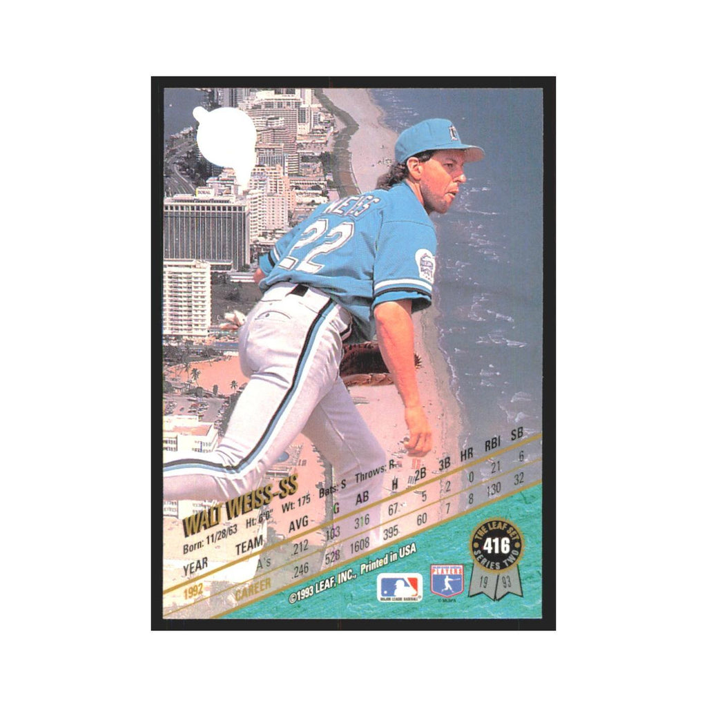 1993 Leaf Walt Weiss Florida Marlins #416