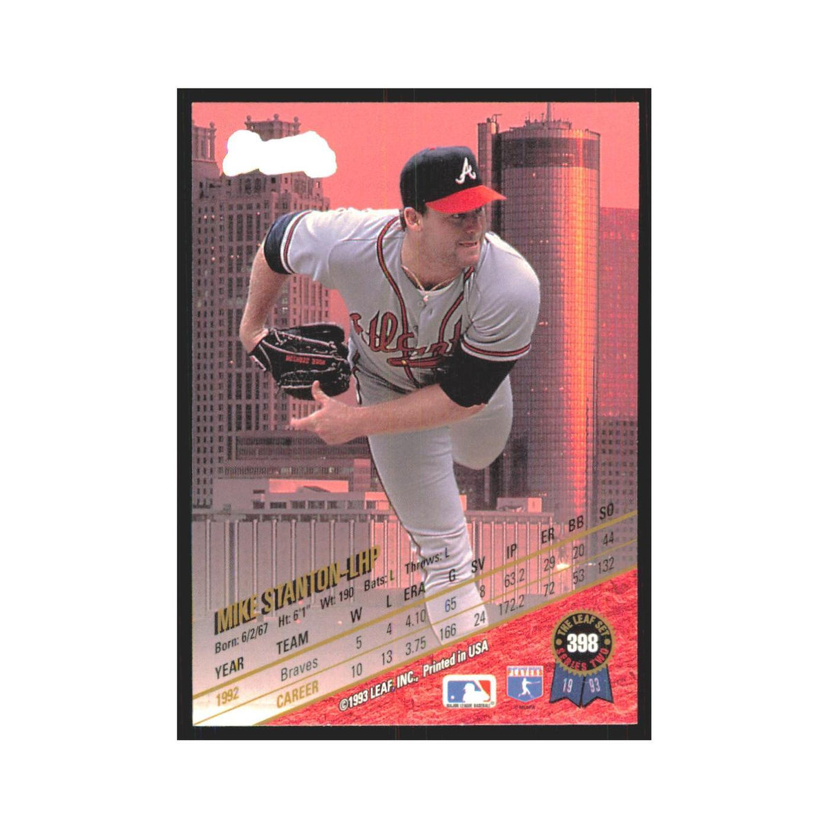 1993 Leaf Mike Stanton Braves #398