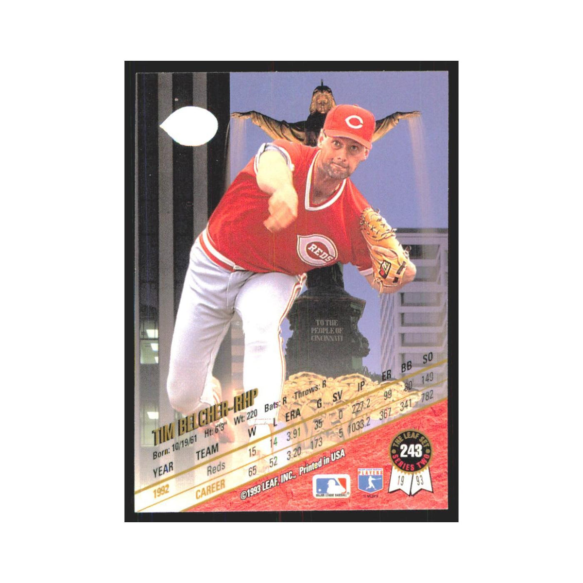 1993 Leaf Tim Belcher Reds #243