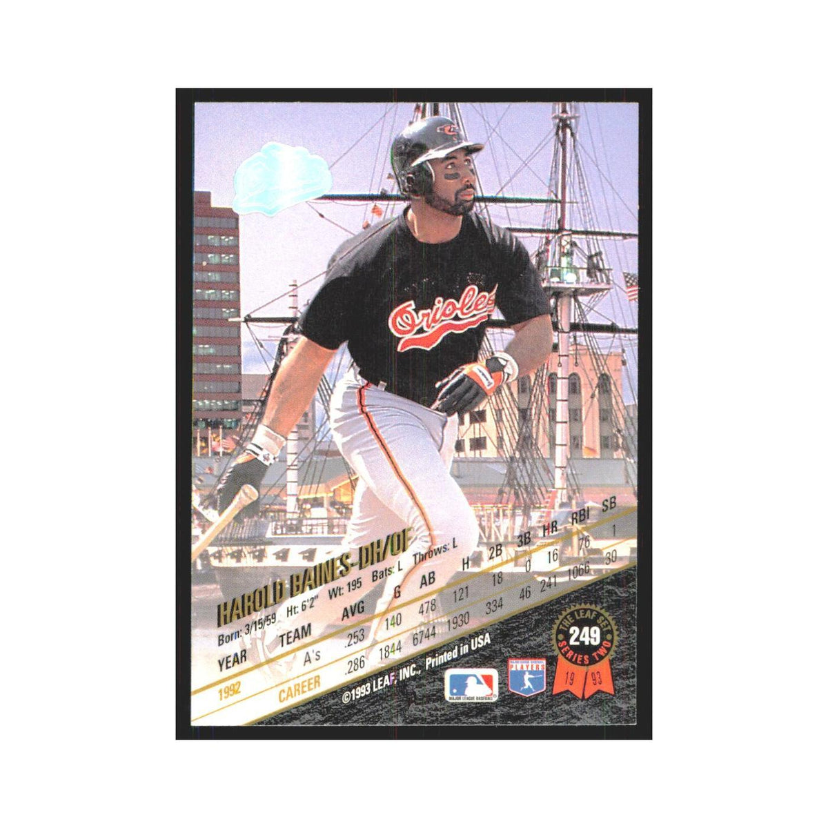 1993 Leaf Harold Baines Orioles #249