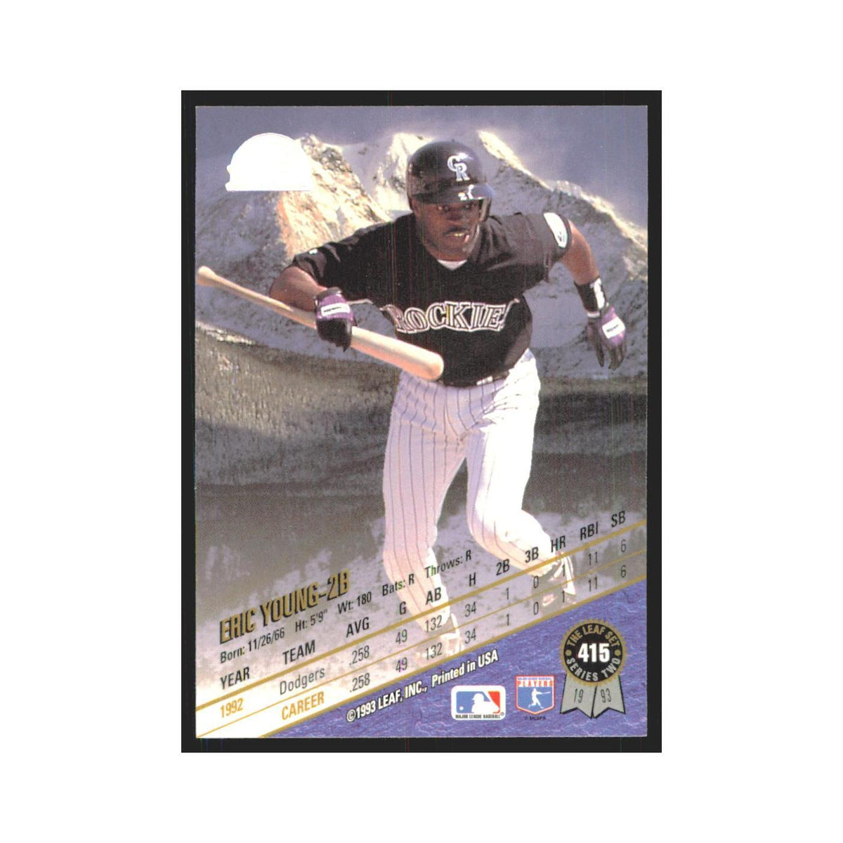 1993 Leaf Eric Young Rockies #415