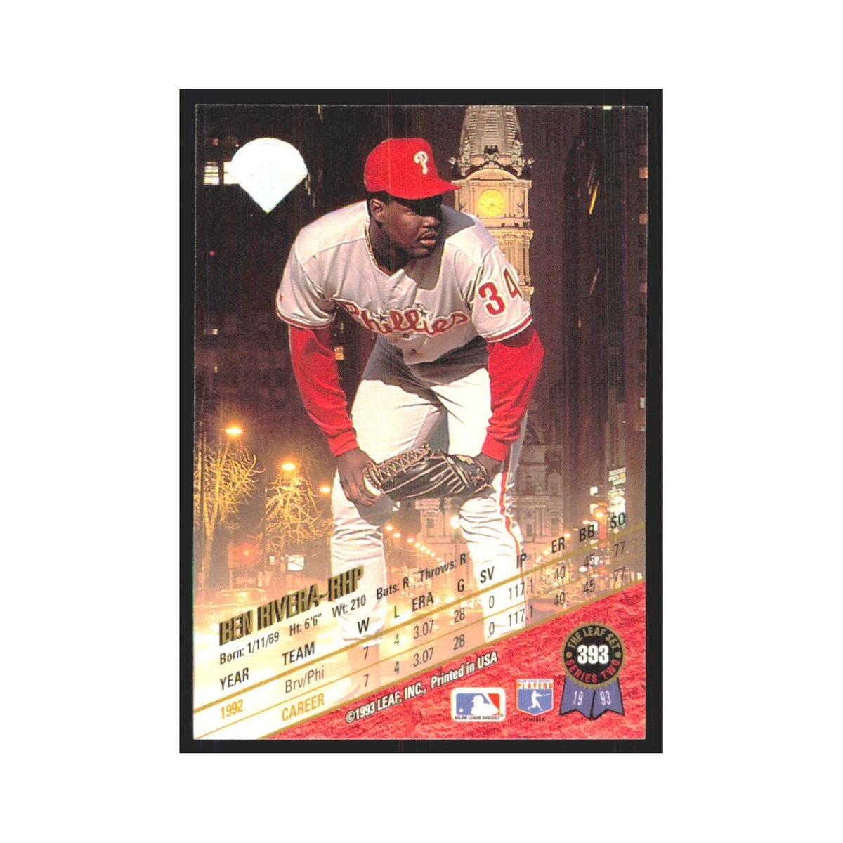 1993 Leaf Ben Rivera Phillies #393