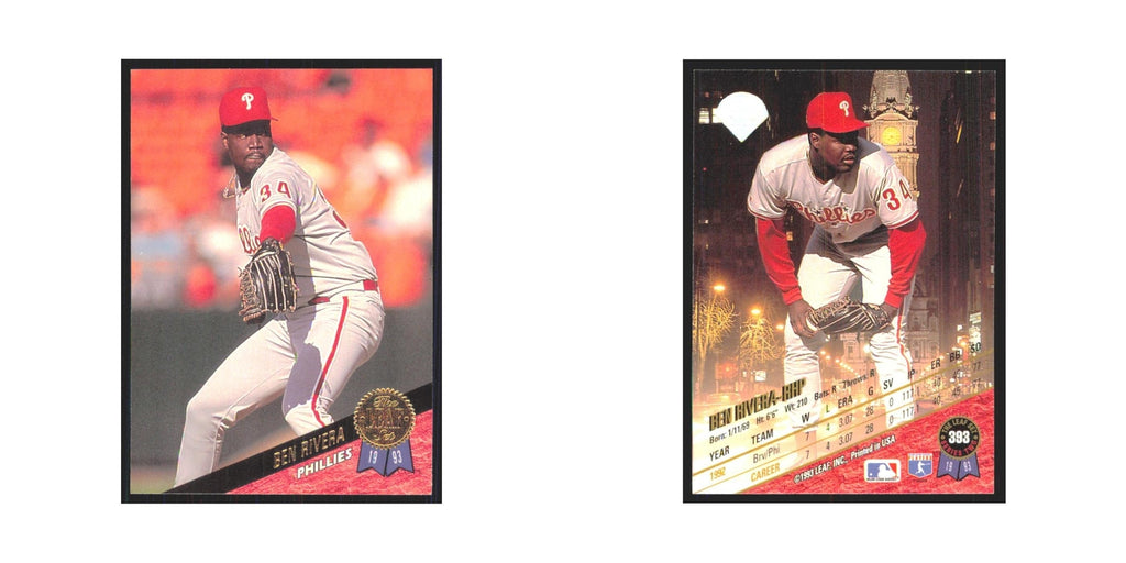 1993 Leaf Ben Rivera Phillies #393