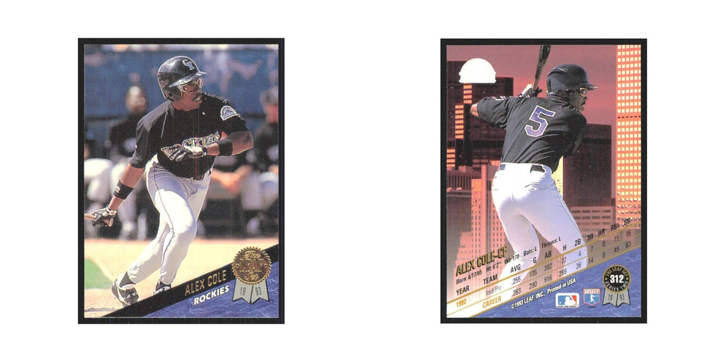 1993 Leaf Alex Cole Colorado Rockies/Florida Marlins #312