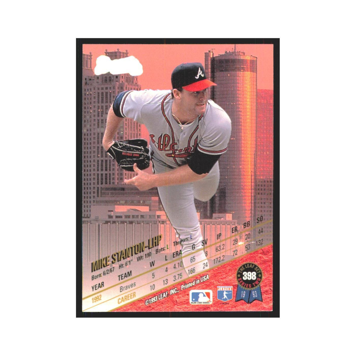 1993 Leaf Mike Stanton Braves #398