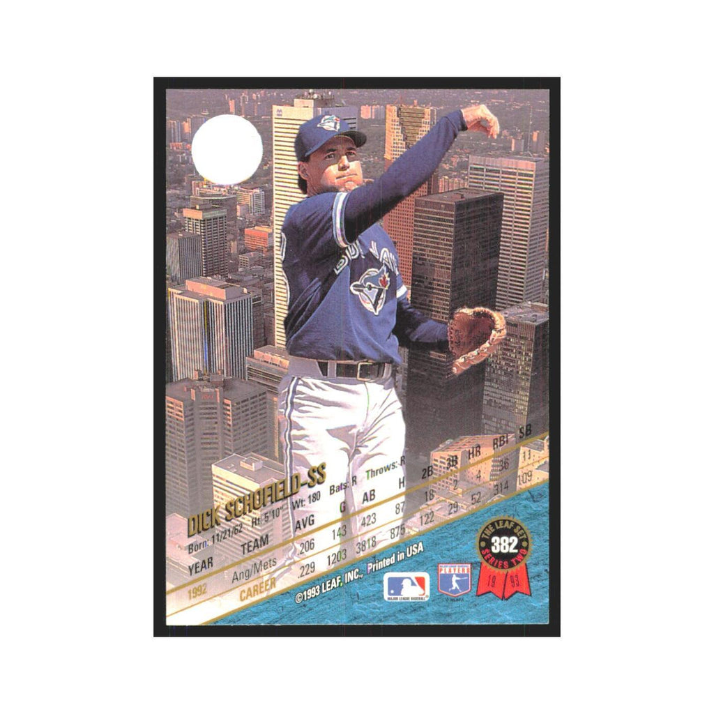 1993 Leaf Dick Schofield Blue Jays #382