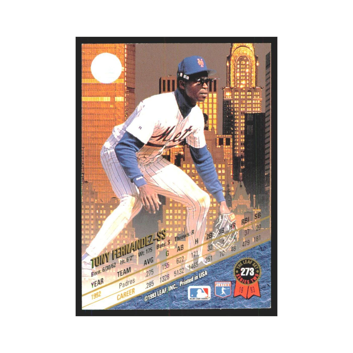 1993 Leaf Tony Fernandez Mets #273