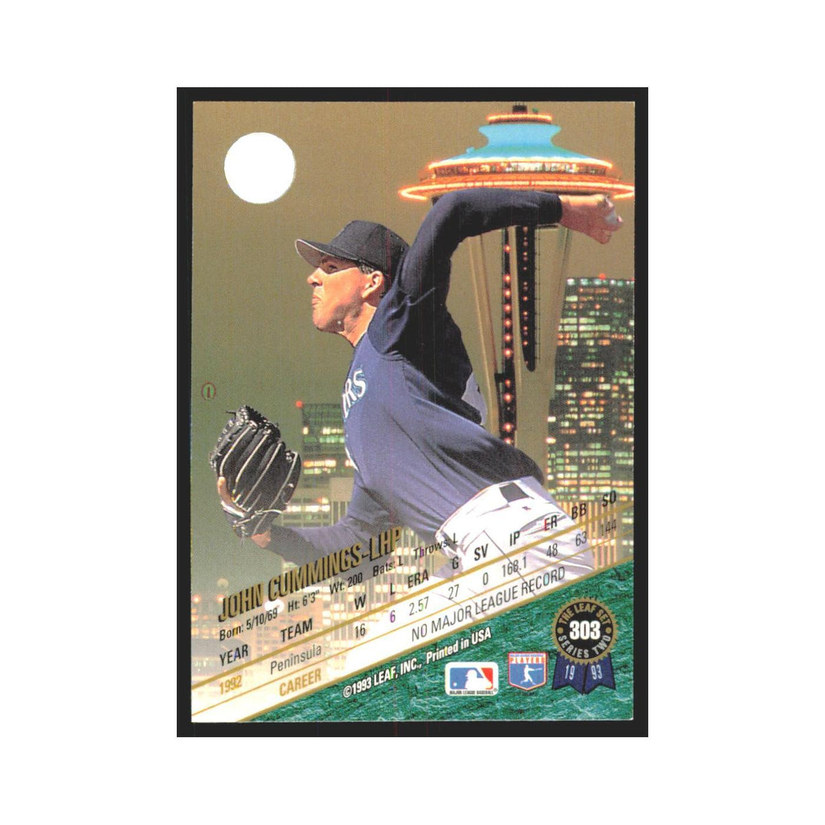 1993 Leaf John Cummings Mariners #303
