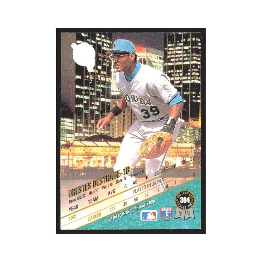 1993 Leaf Orestes Destrade Florida Marlins #304
