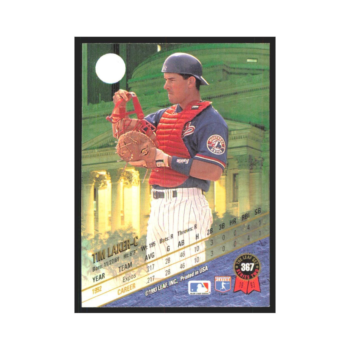 1993 Leaf Tim Laker Montreal Expos #367