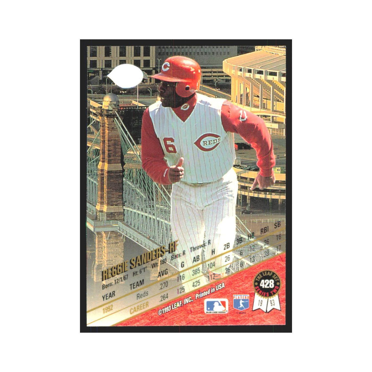 1993 Leaf Reggie Sanders Reds #428
