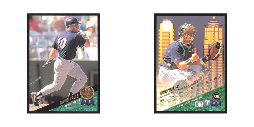 1993 Leaf Dave Valle Mariners #425