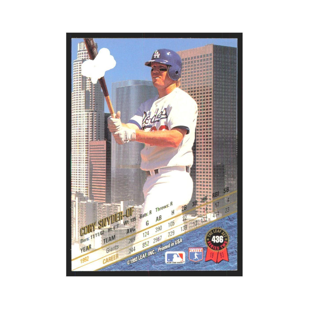 1993 Leaf Cory Snyder Dodgers #436