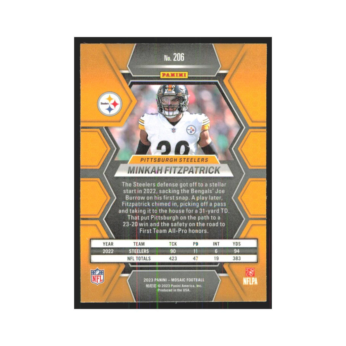 2023 Mosaic Minkah Fitzpatrick Steelers #206