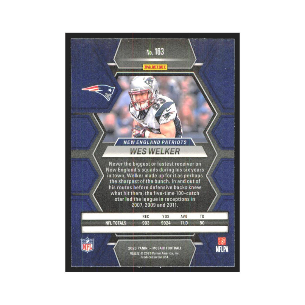 2023 Mosaic Wes Welker Patriots #163