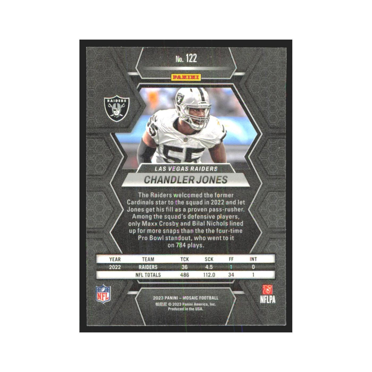 2023 Mosaic Chandler Jones Raiders #122