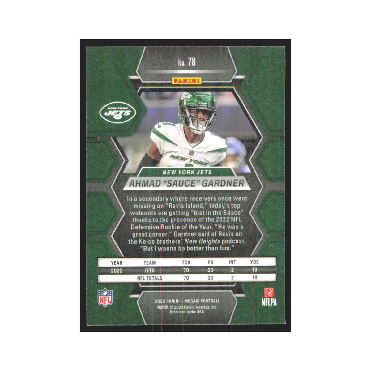2023 Mosaic Ahmad Sauce Gardner Jets #78