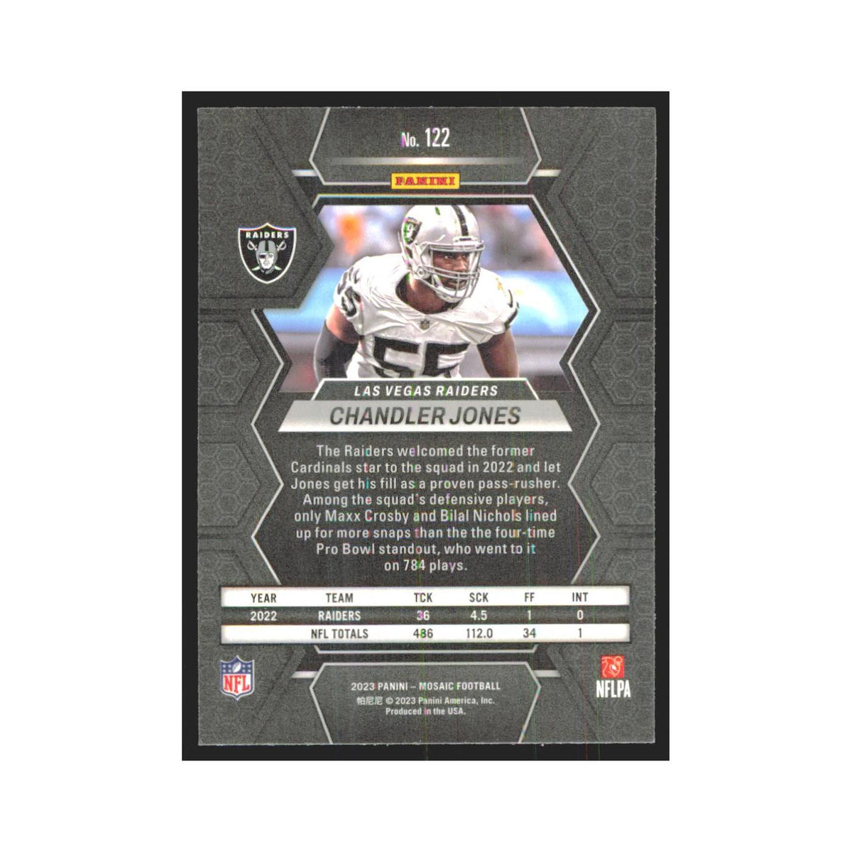 2023 Mosaic Chandler Jones Raiders #122