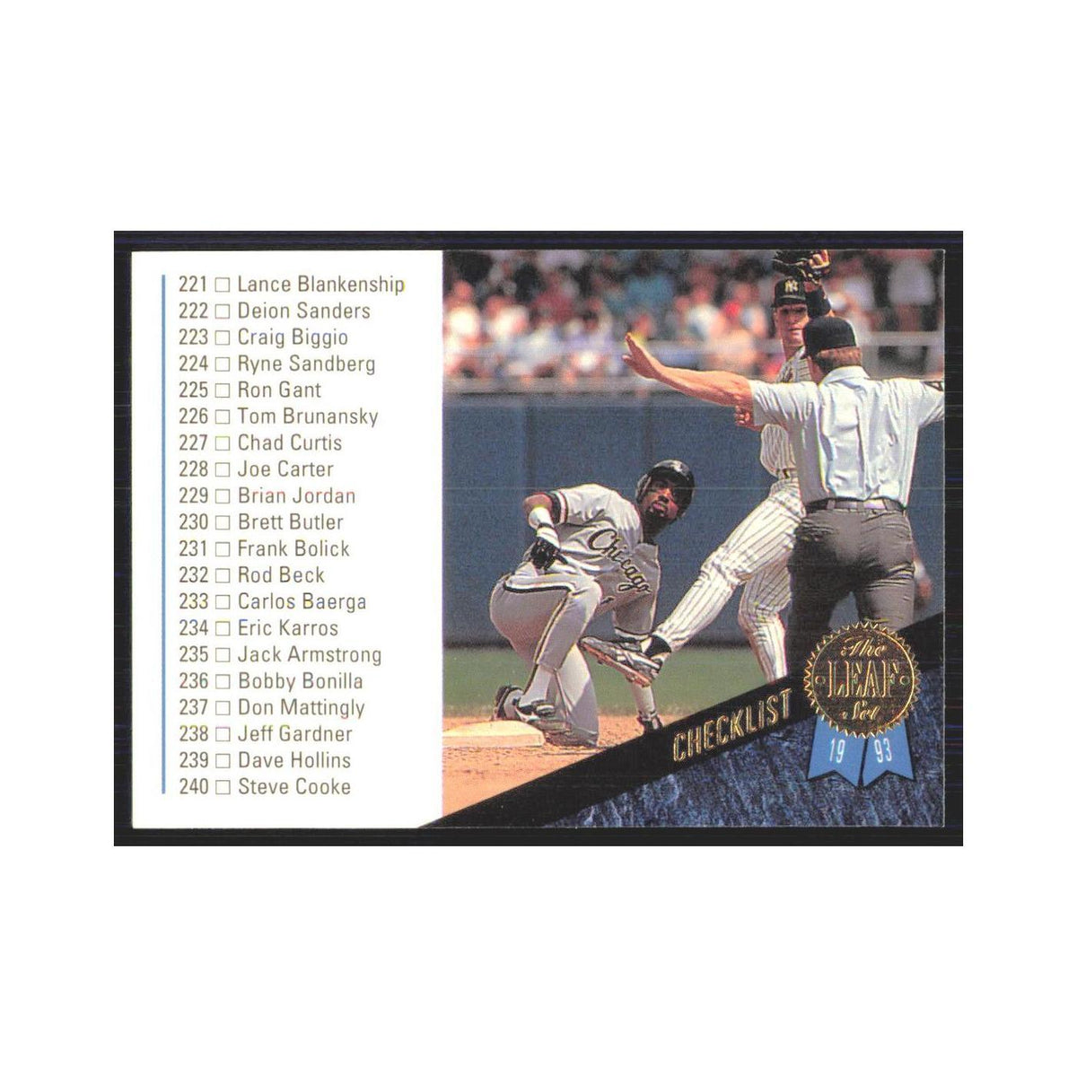 1993 Leaf Checklist 221-294 #330