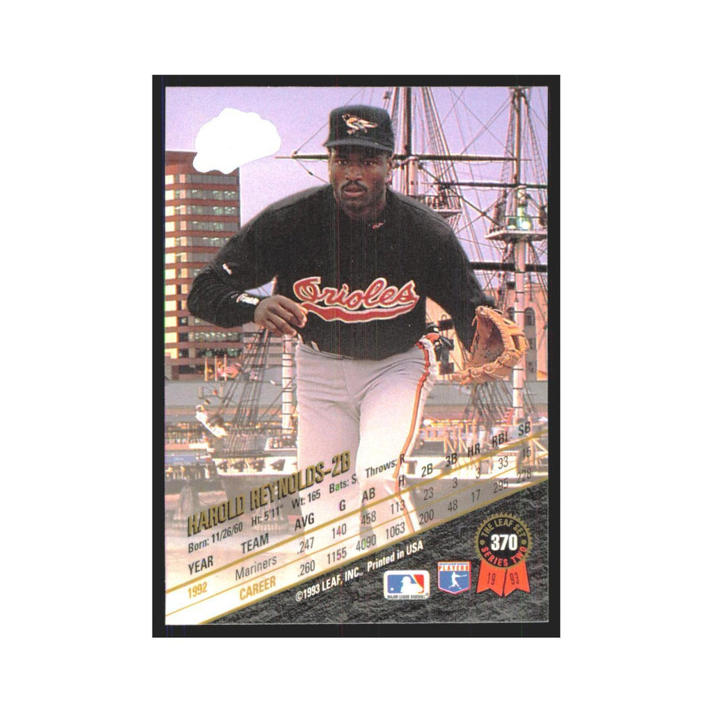 1993 Leaf Harold Reynolds Orioles #370