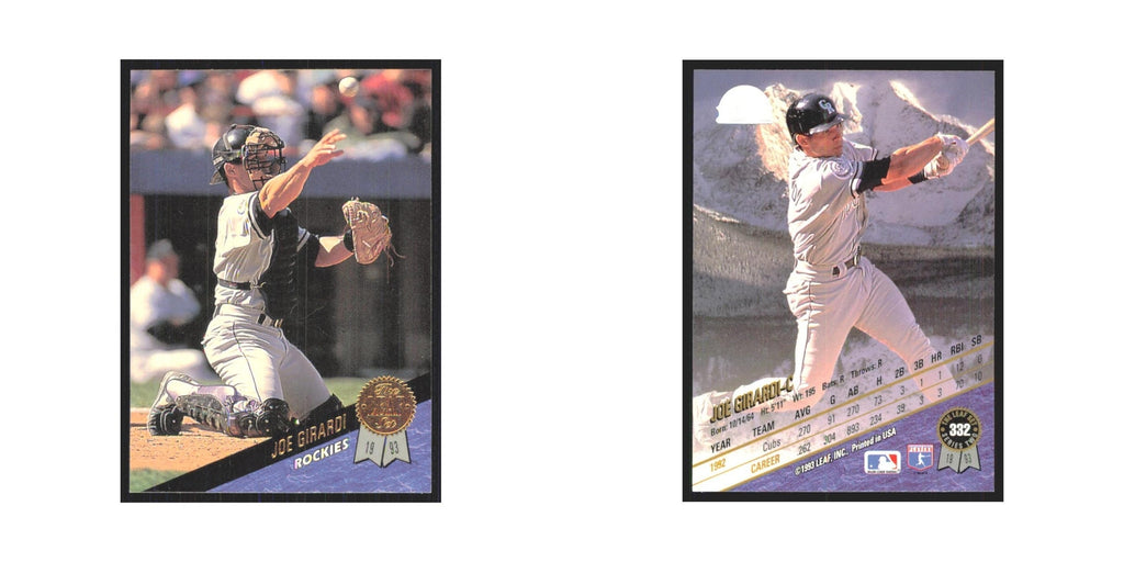 1993 Leaf Joe Girardi Rockies #332