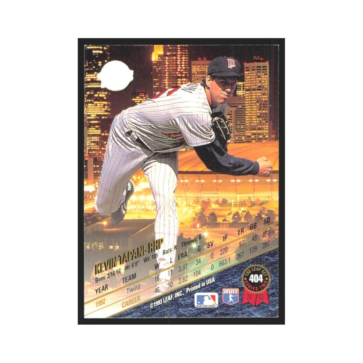 1993 Leaf Kevin Tapani Twins #404