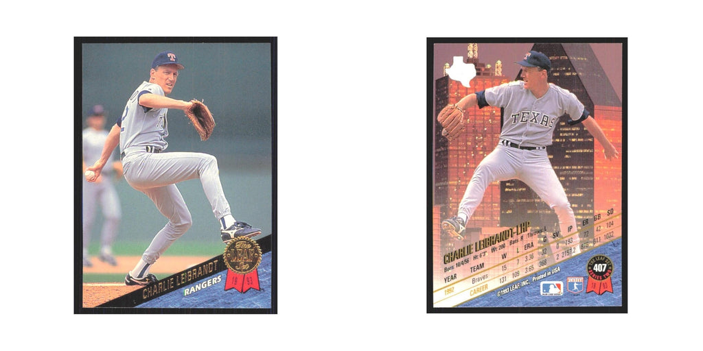 1993 Leaf Charlie Leibrandt Rangers #407