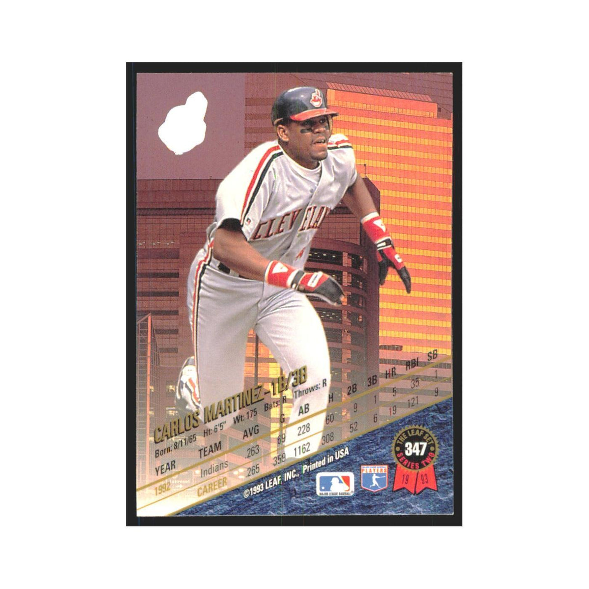 1993 Leaf Carlos Martinez Indians #347