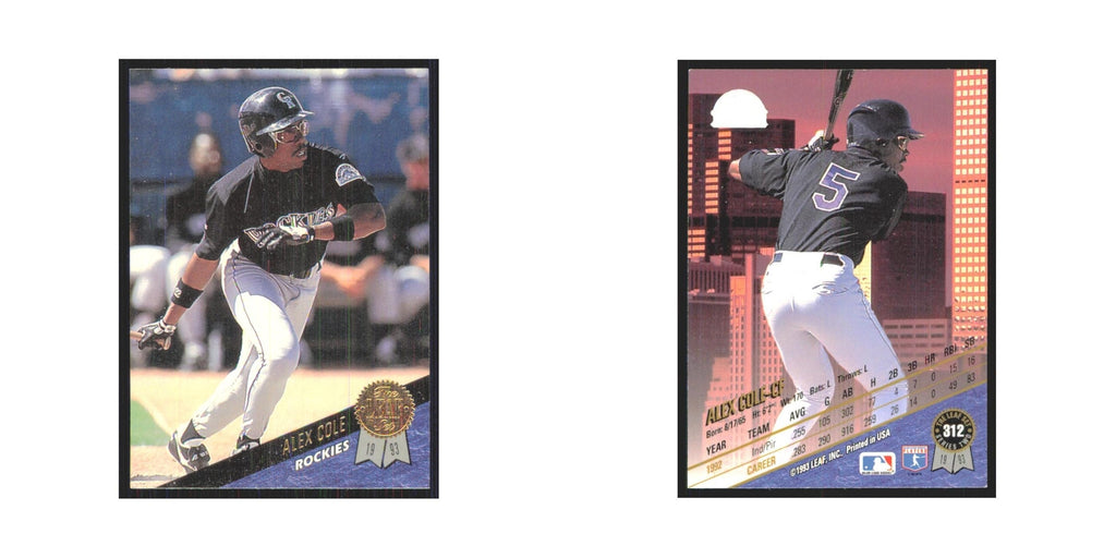 1993 Leaf Alex Cole Colorado Rockies/Florida Marlins #312