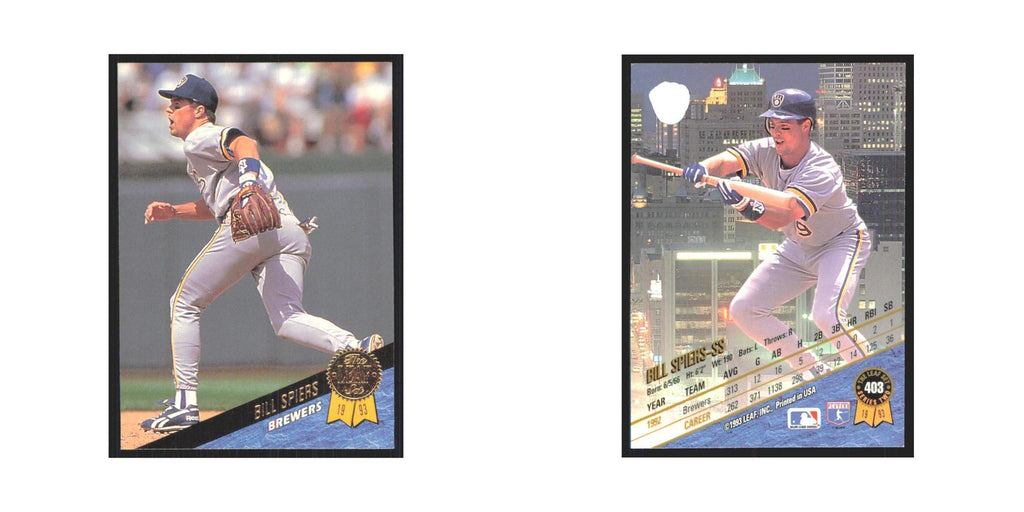 1993 Leaf Bill Spierss Brewers #403