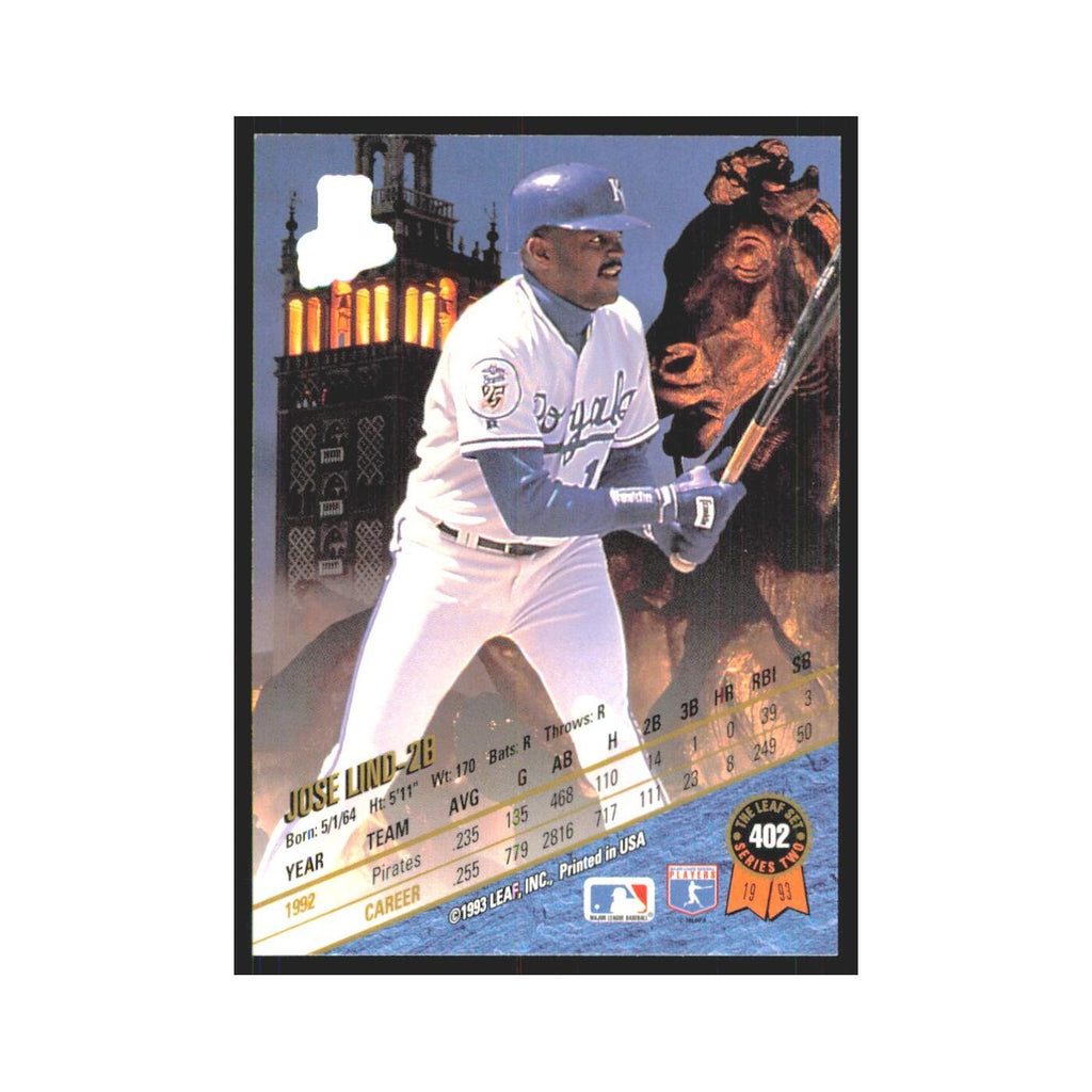 1993 Leaf Jose Lind Royals #402