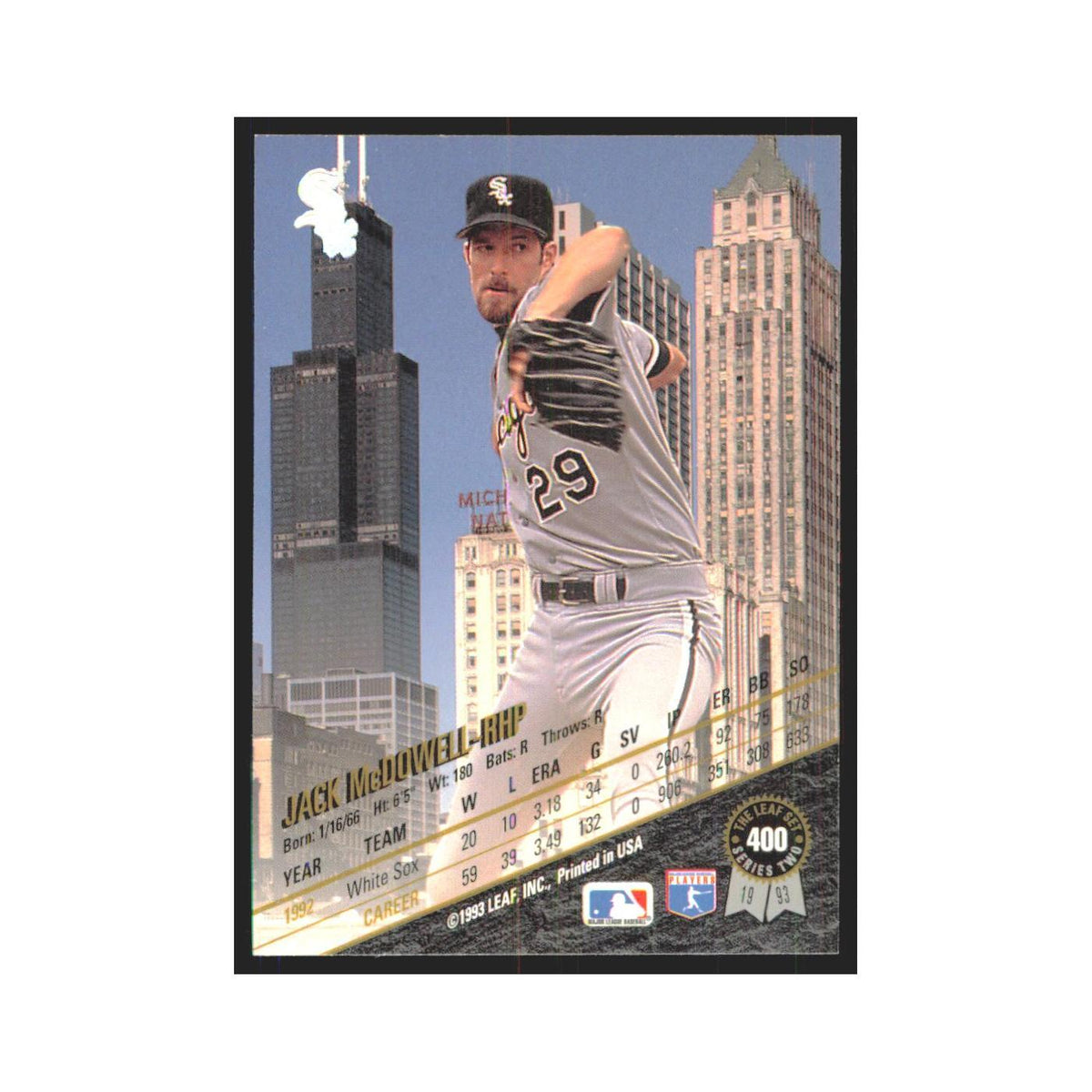 1993 Leaf Jack McDowell White Sox #400