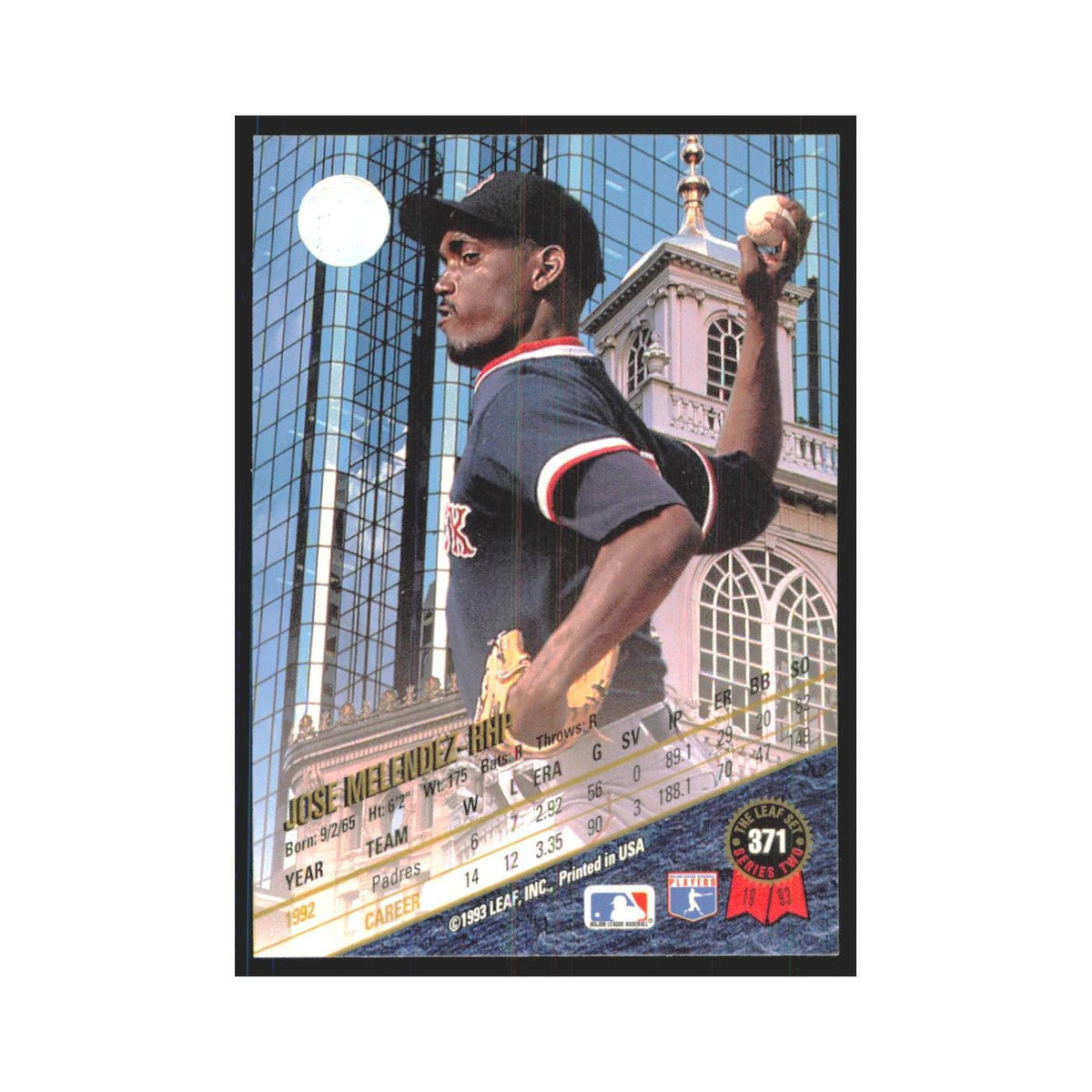 1993 Leaf Jose Melendez Red Sox #371