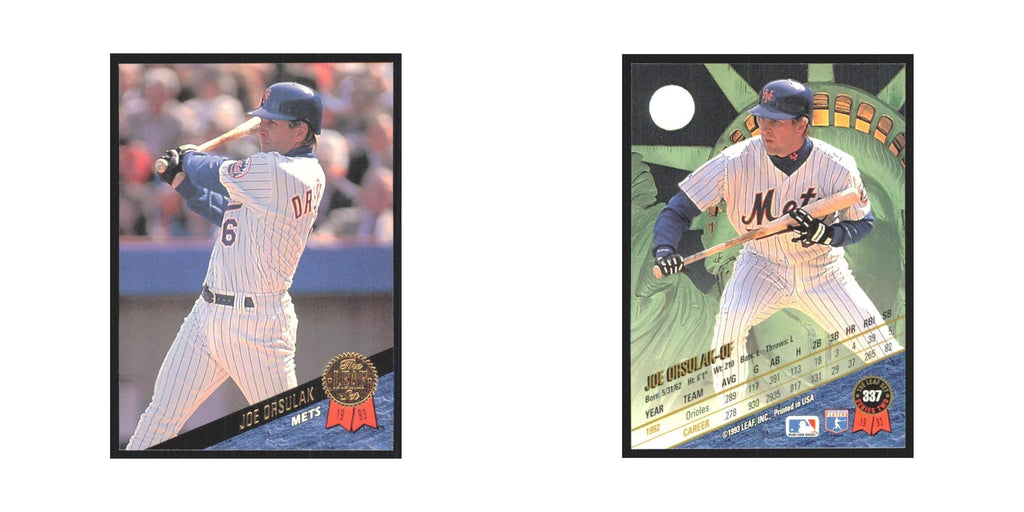 1993 Leaf Joe Orsulak Mets #337
