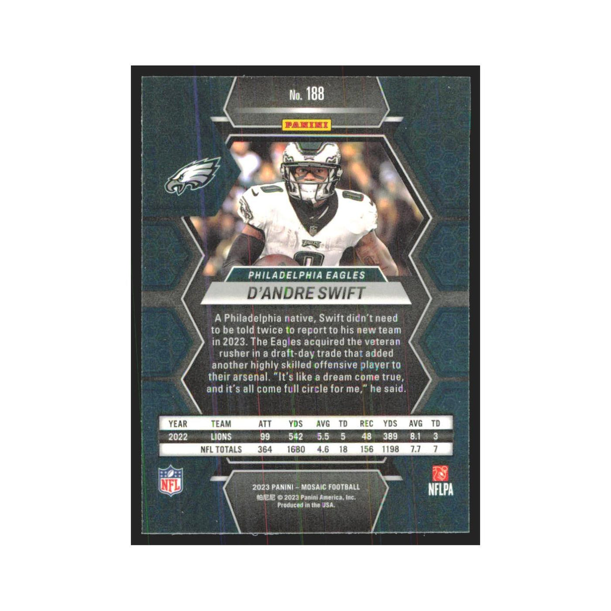 2023 Mosaic D'Andre Swift Eagles #188