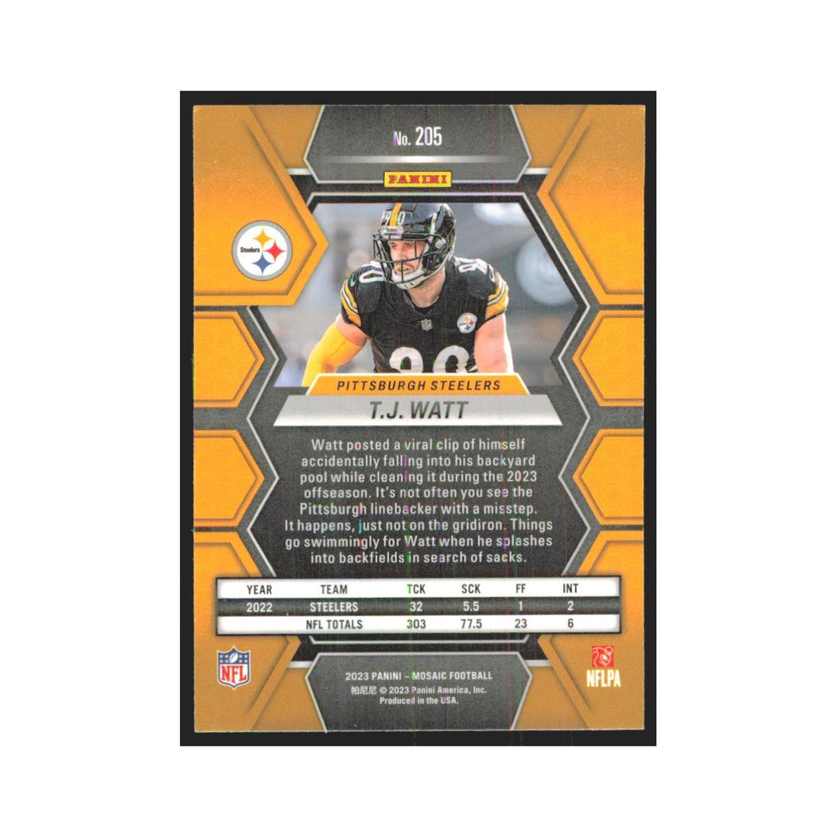 2023 Mosaic T.J. Watt Steelers #205