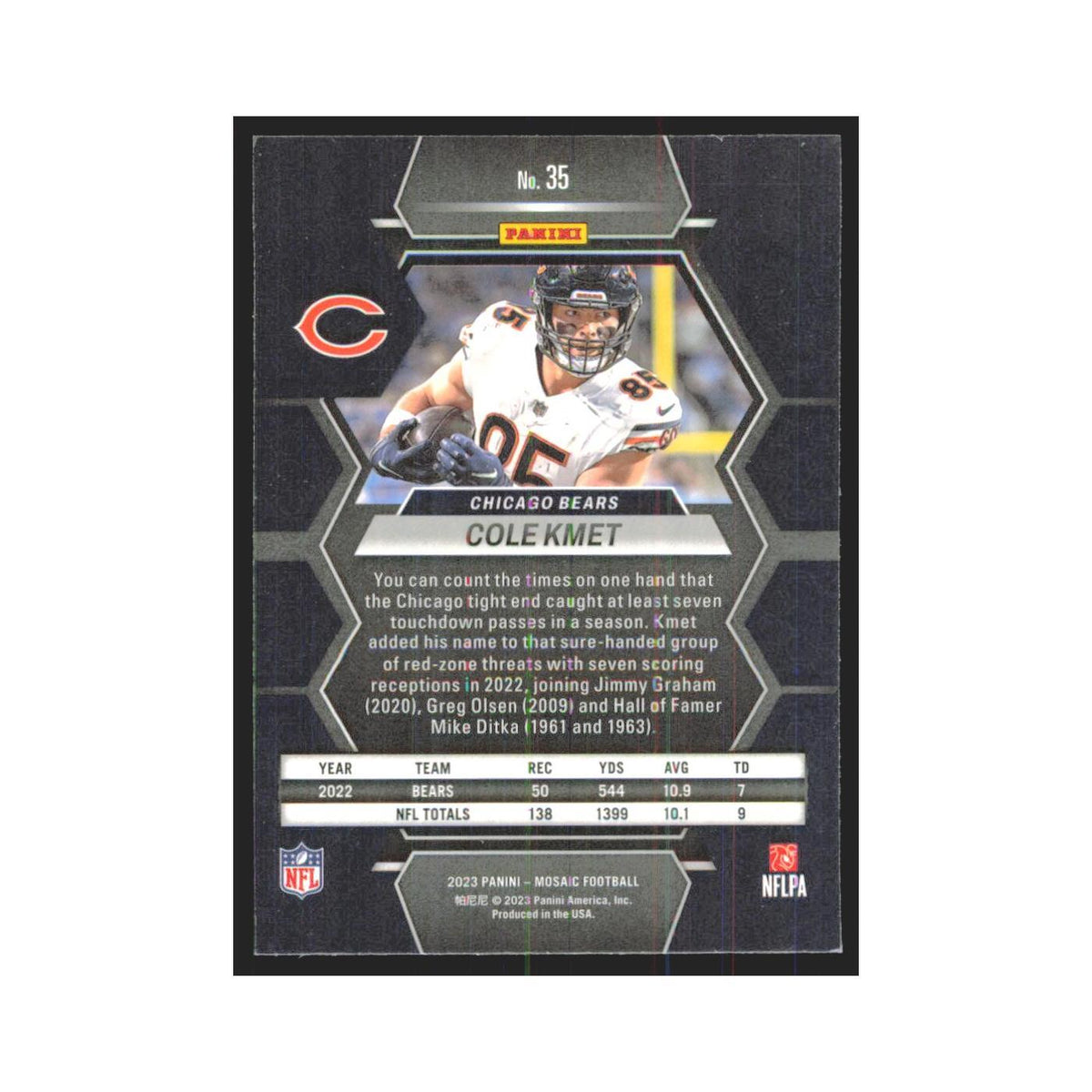 2023 Mosaic Cole Kmet Bears #35