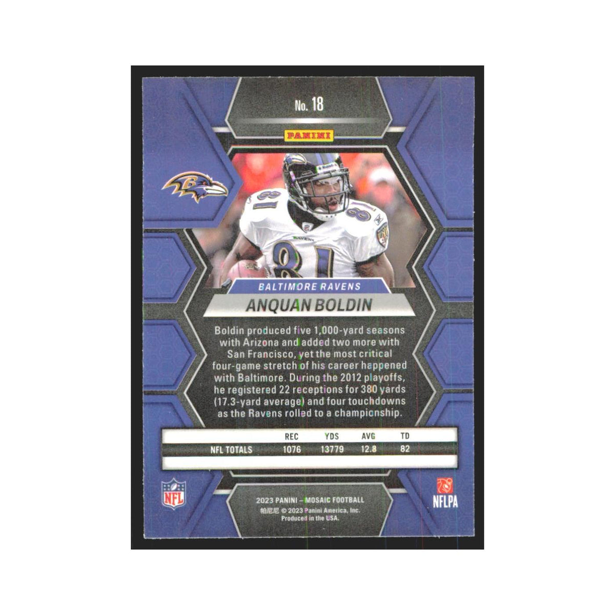 2023 Mosaic Anquan Boldin Ravens #18