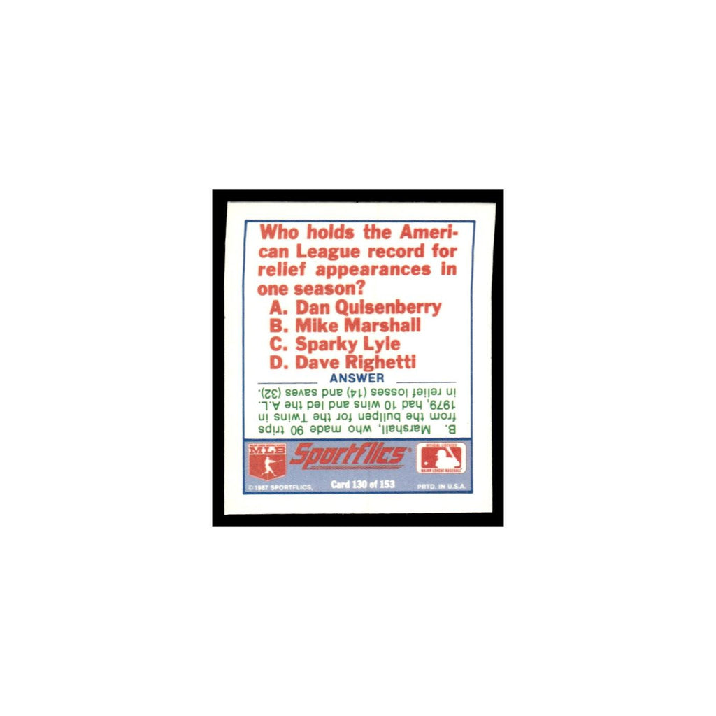 St. Louis Cardinals 1988 Sportflics Mini Team Logo Trivia #130 Baseball Card NM