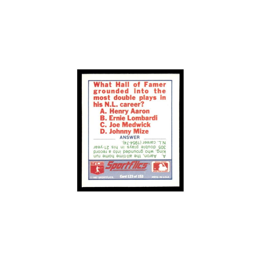 San Francisco Giants 1988 Sportflics Mini Team Logo Trivia #123 Baseball Card NM