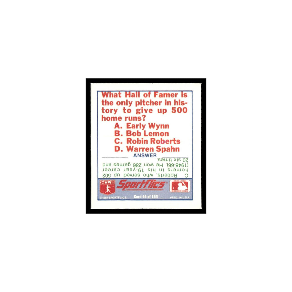 Oakland Athletics 1988 Sportflics Mini Team Logo Trivia #44 Baseball Card NM