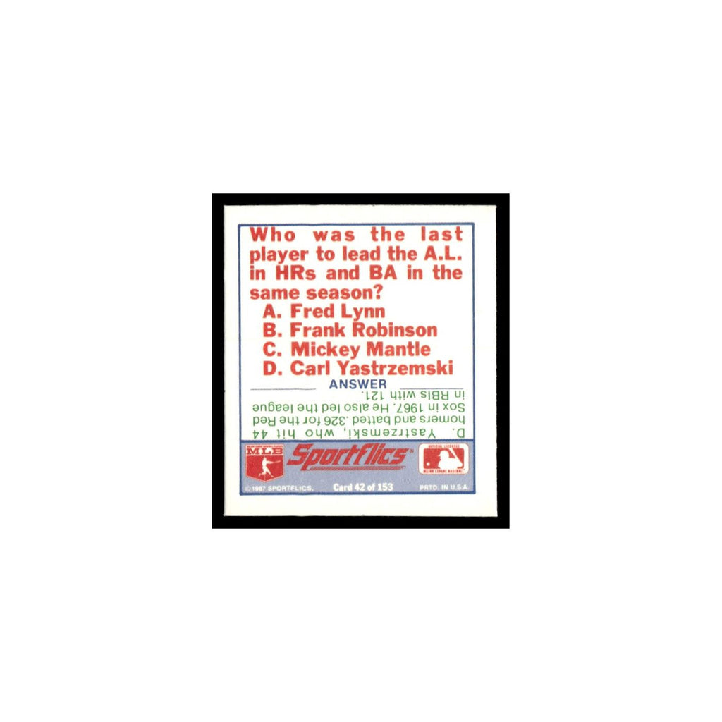 Pittsburgh Pirates 1988 Sportflics Mini Team Logo Trivia #42 Baseball Card NM