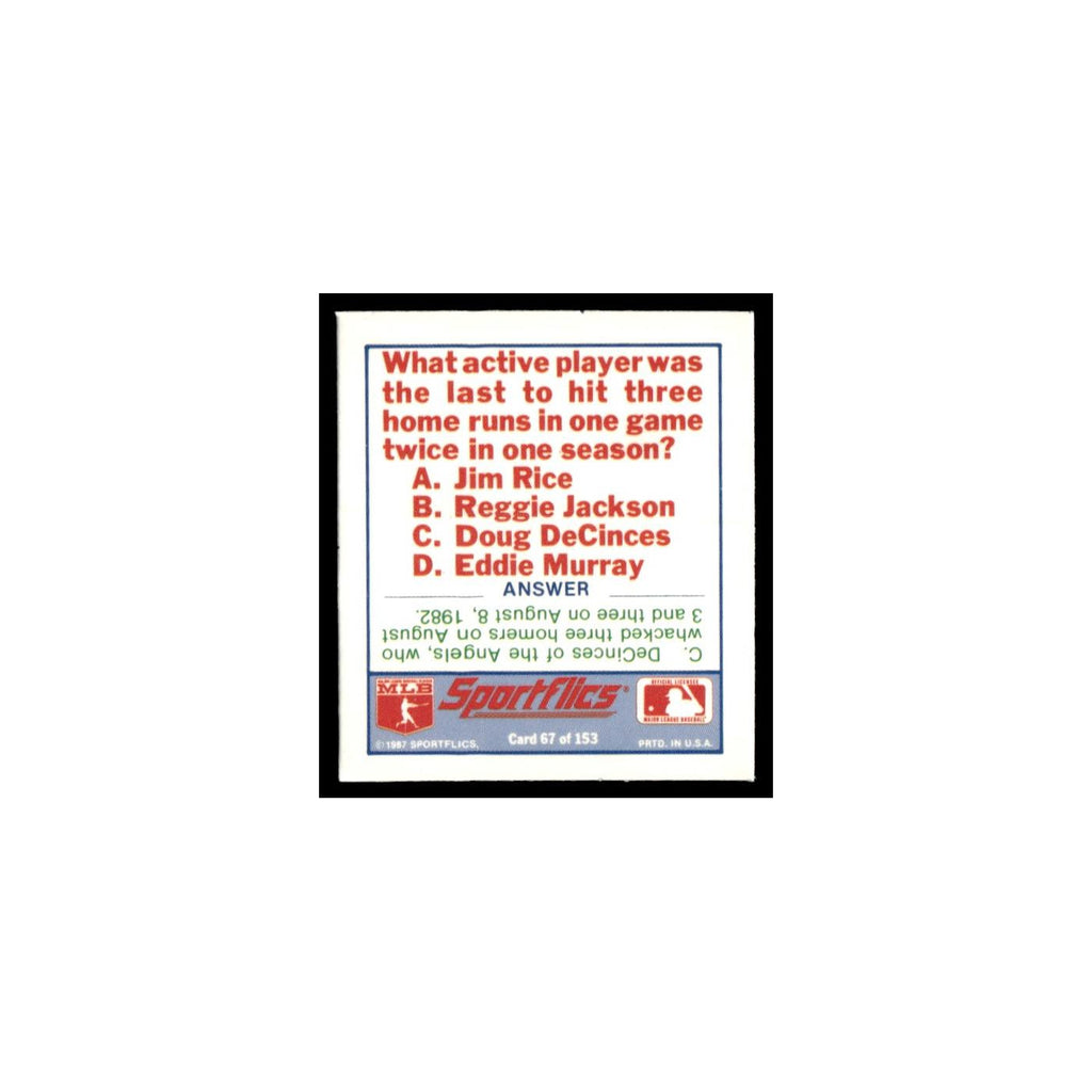 Cincinnati Reds 1988 Sportflics Mini Team Logo Trivia #67 Baseball Card NM